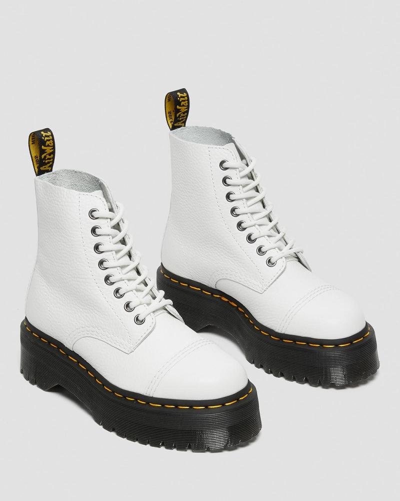 Dr Martens Sinclair Milled Nappa Læder Platform Støvler Dame Hvide | DK 258GSO